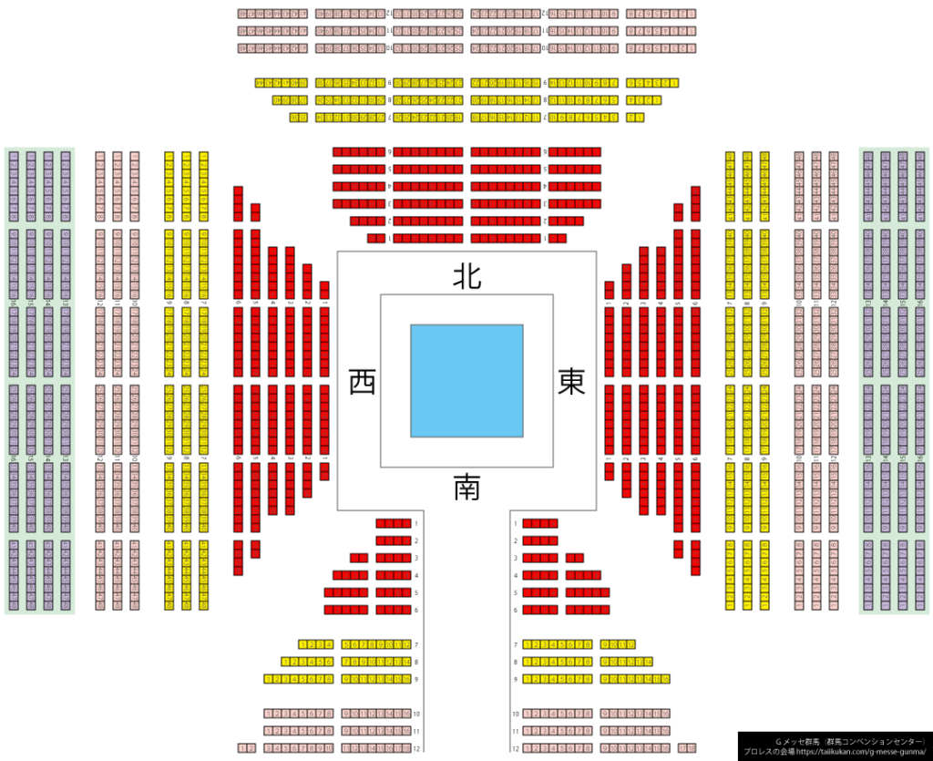 Gメッセ群馬でプロレスを観戦！座席・アクセスを徹底紹介
